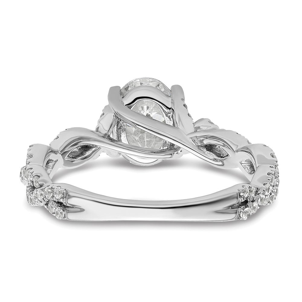 14k White Gold 3/8 Ct. Lab Grown Diamond VS/SI+ G+ 1 Ct. Center Oval Semi Mount Engagement Ring
