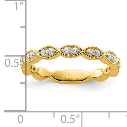 14k Yellow Gold 1/4 Ct. Lab Grown Diamond VS/SI+ G+ Fashion Band Ring