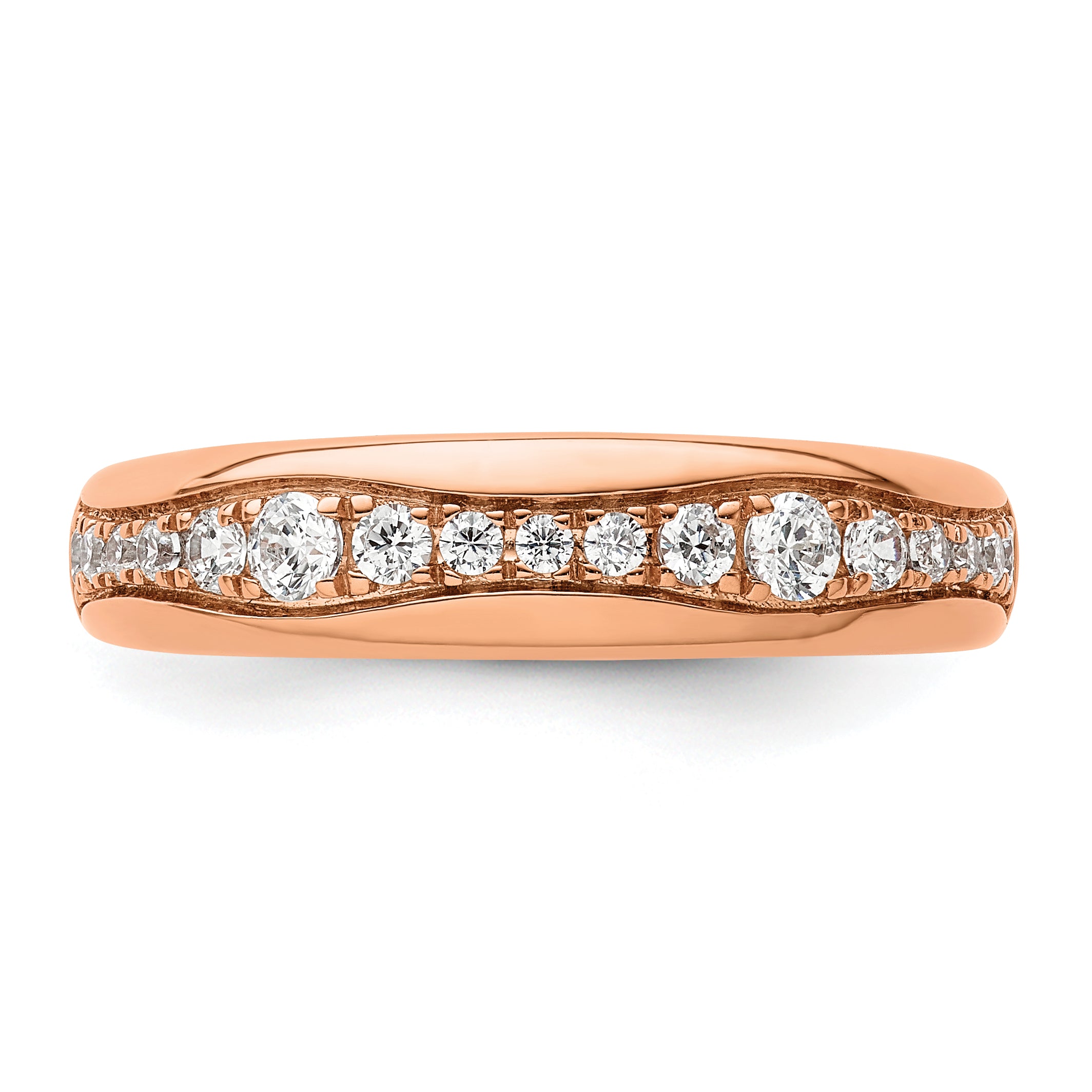 14k Rose Gold 3/8 Ct. Lab Grown Diamond VS/SI+ G+ Fashion Band Ring