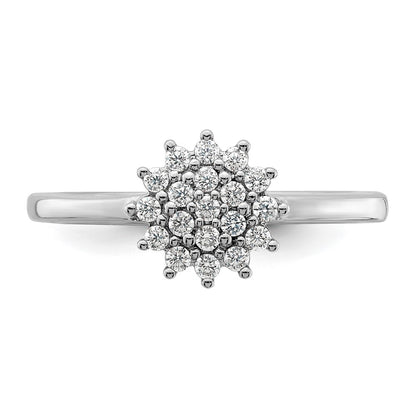 14k White Gold 1/4 Ct. Lab Grown Diamond VS/SI+ G+ Cluster Ring