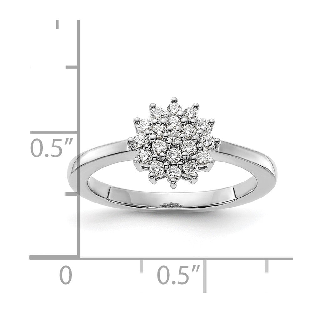 14k White Gold 1/4 Ct. Lab Grown Diamond VS/SI+ G+ Cluster Ring