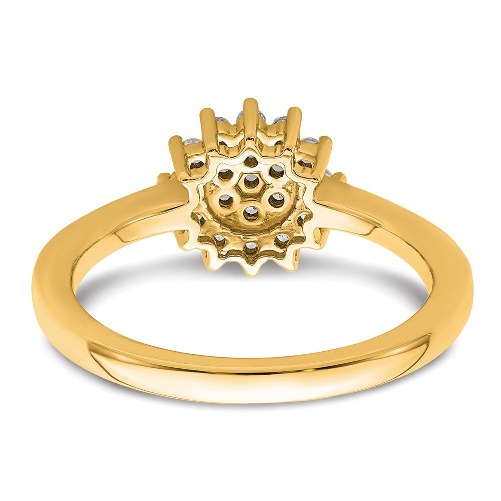 14k Yellow Gold 1/4 Ct. Lab Grown Diamond VS/SI+ G+ Complete Cluster Ring