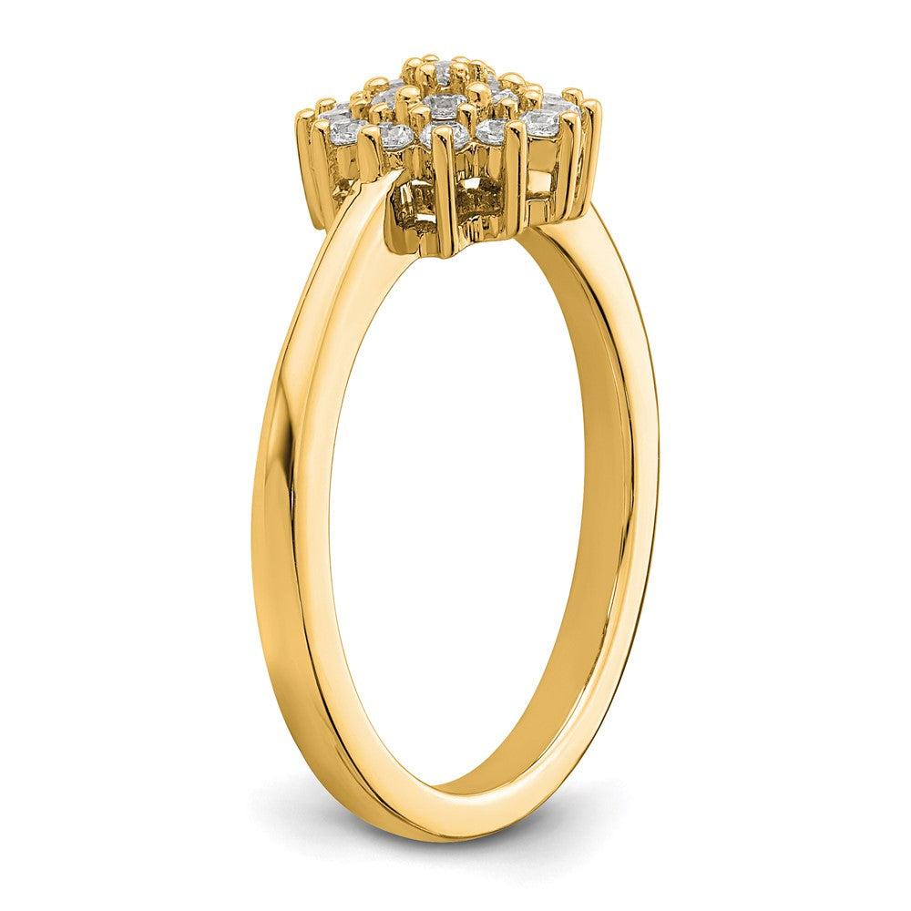 14k Yellow Gold 1/4 Ct. Lab Grown Diamond VS/SI+ G+ Complete Cluster Ring