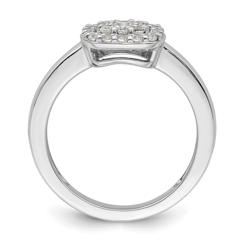 14K White Gold 3/8 Carat Lab Grown Diamond Vs/Si+ G+ Complete Square Halo Ring (Size 7 Only)