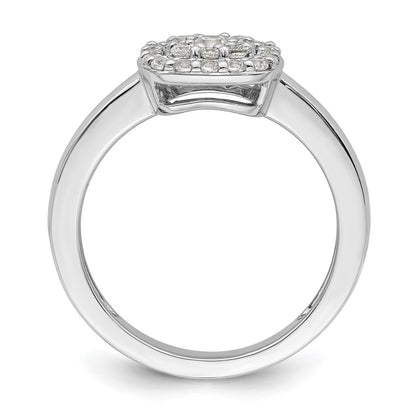 14K White Gold 3/8 Carat Lab Grown Diamond Vs/Si+ G+ Complete Square Halo Ring (Size 7 Only)