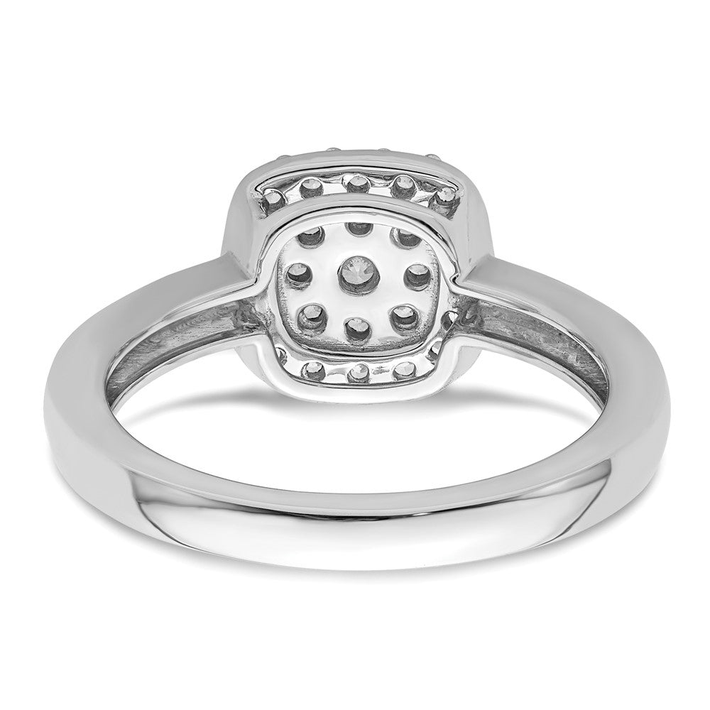 14K White Gold 3/8 Carat Lab Grown Diamond Vs/Si+ G+ Complete Square Halo Ring (Size 7 Only)