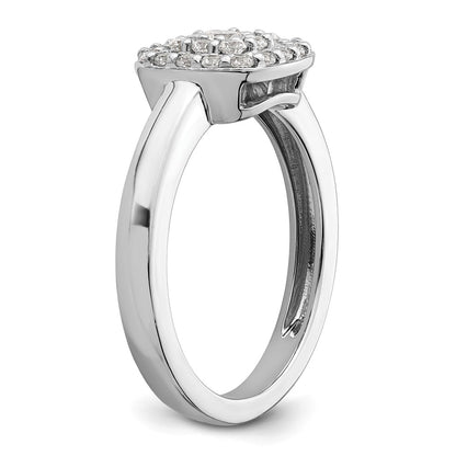 14K White Gold 3/8 Carat Lab Grown Diamond Vs/Si+ G+ Complete Square Halo Ring (Size 7 Only)