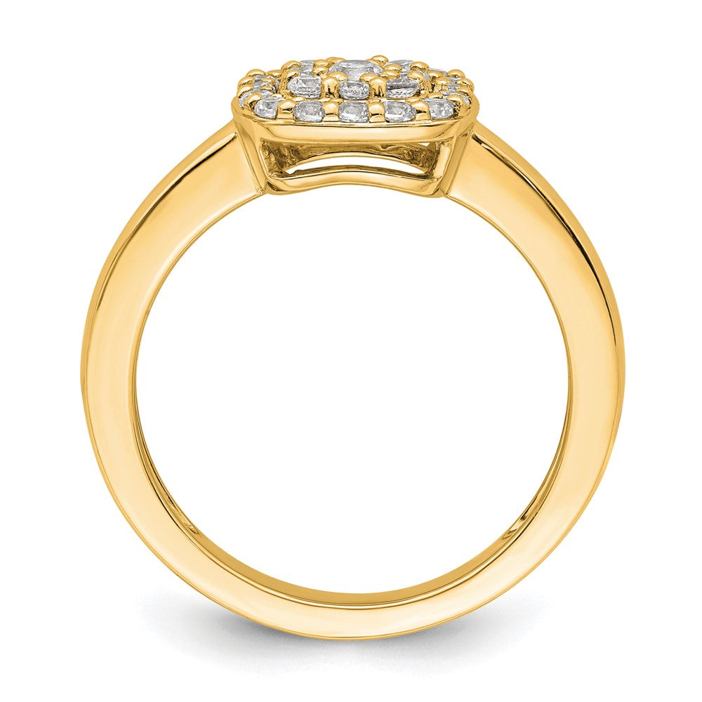 14k Yellow Gold 3/8 Ct. Lab Grown Diamond VS/SI+ G+ Square Halo Ring
