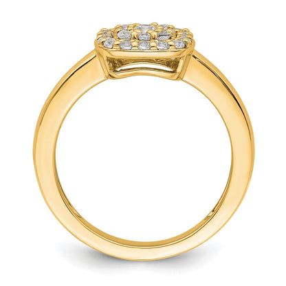 14k Yellow Gold 3/8 Ct. Lab Grown Diamond VS/SI+ G+ Square Halo Ring