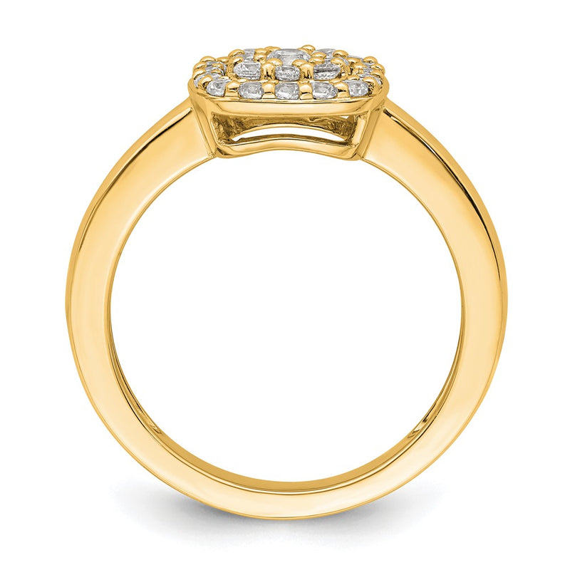 14k Yellow Gold 3/8 Ct. Lab Grown Diamond VS/SI+ G+ Square Halo Ring