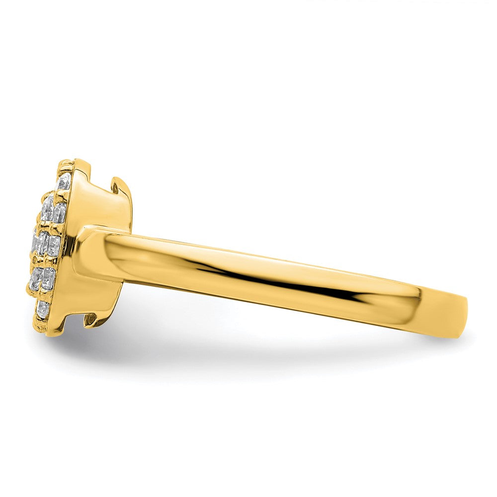 14k Yellow Gold 3/8 Ct. Lab Grown Diamond VS/SI+ G+ Square Halo Ring