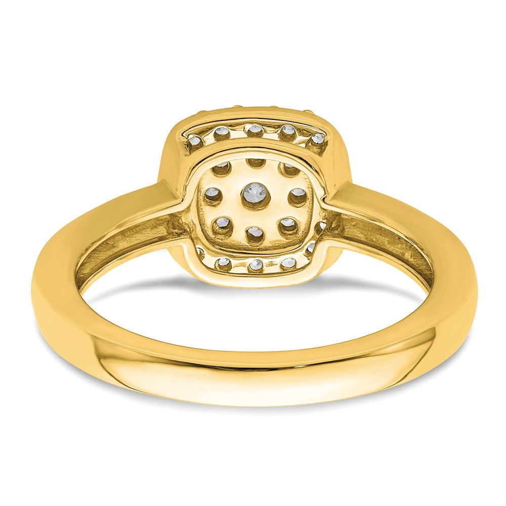 14k Yellow Gold 3/8 Ct. Lab Grown Diamond VS/SI+ G+ Square Halo Ring