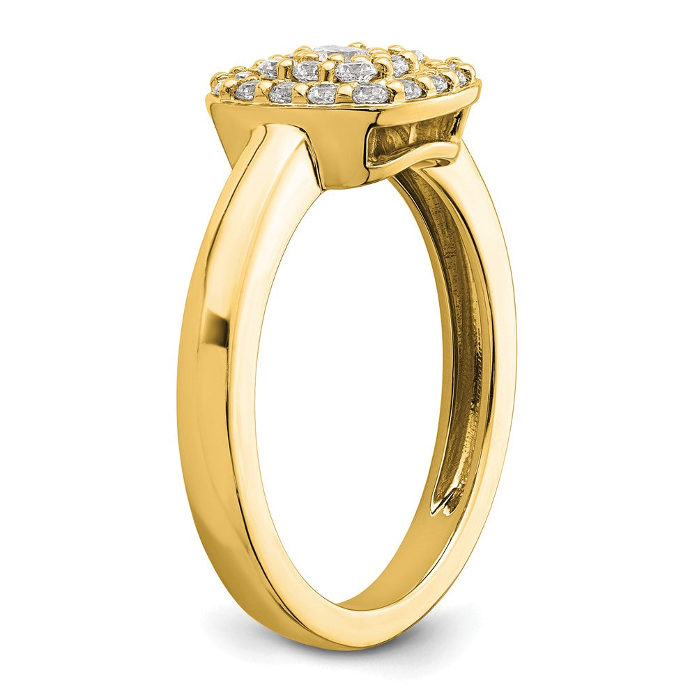 14k Yellow Gold 3/8 Ct. Lab Grown Diamond VS/SI+ G+ Square Halo Ring