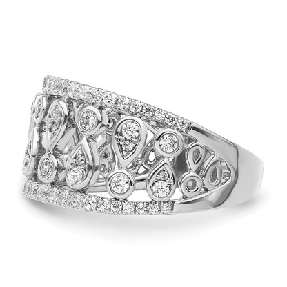 14k White Gold 3/4 Ct. Lab Grown Diamond VS/SI+ G+ Complete Fashion Ring