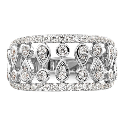 14k White Gold 3/4 Ct. Lab Grown Diamond VS/SI+ G+ Complete Fashion Ring