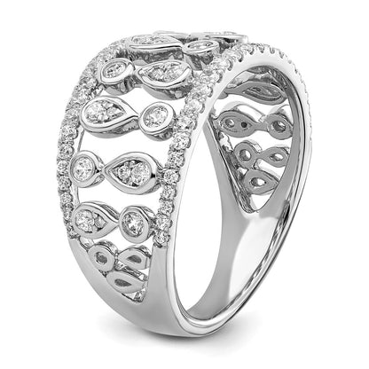 14k White Gold 3/4 Ct. Lab Grown Diamond VS/SI+ G+ Complete Fashion Ring