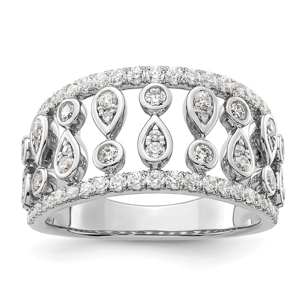 14k White Gold 3/4 Ct. Lab Grown Diamond VS/SI+ G+ Complete Fashion Ring