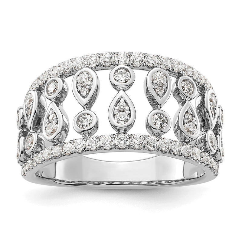 14k White Gold 3/4 Ct. Lab Grown Diamond VS/SI+ G+ Complete Fashion Ring