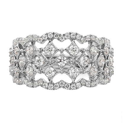 14k White Gold 1 Ct. Lab Grown Diamond VS/SI+ G+ Fashion Ring