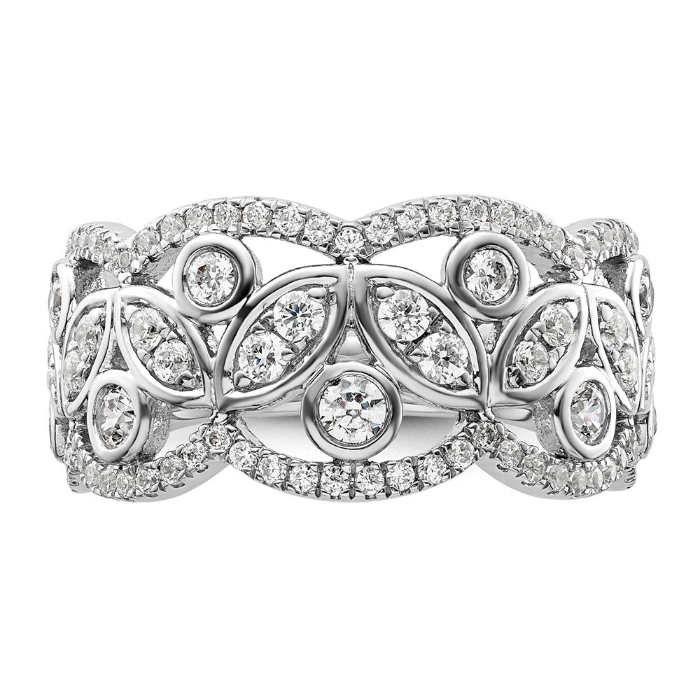 14k White Gold 7/8 Ct. Lab Grown Diamond VS/SI+ G+ Fashion Ring