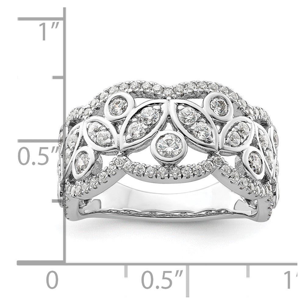 14k White Gold 7/8 Ct. Lab Grown Diamond VS/SI+ G+ Fashion Ring