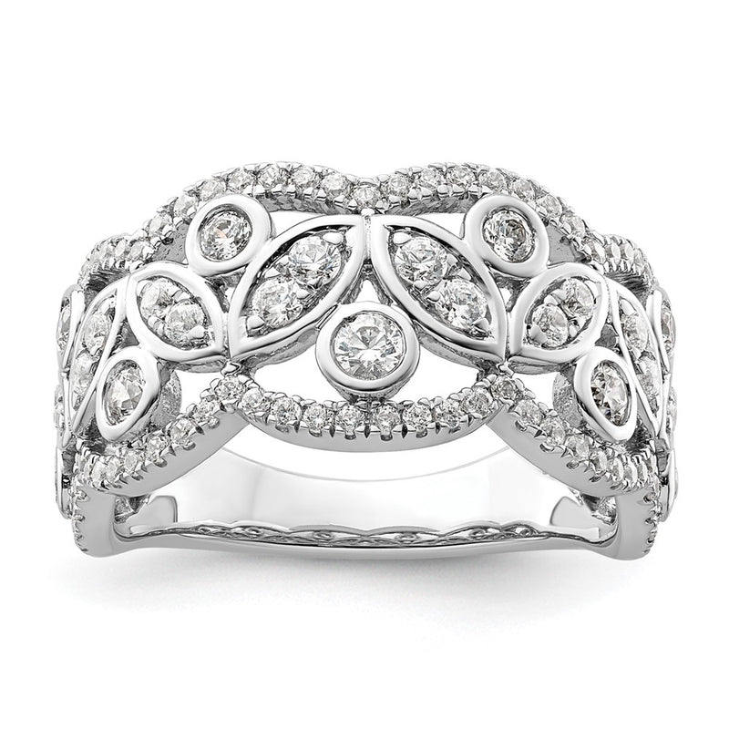 14k White Gold 7/8 Ct. Lab Grown Diamond VS/SI+ G+ Fashion Ring