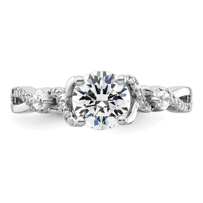 14k White Gold 1/6 Ct. Lab Grown Diamond VS/SI+ G+ 1 Ct. Center Round Bypass Engagement Ring