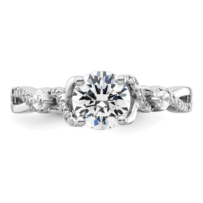 14k White Gold 1/6 Ct. Lab Grown Diamond VS/SI+ G+ 1 Ct. Center Round Bypass Engagement Ring