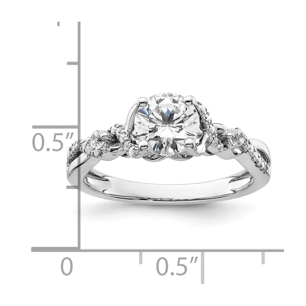 14k White Gold 1/6 Ct. Lab Grown Diamond VS/SI+ G+ 1 Ct. Center Round Bypass Engagement Ring