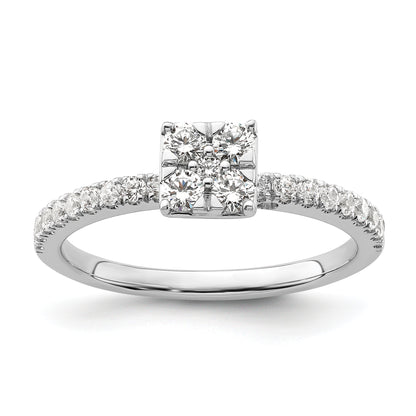 Two Promises 14k White Gold 1/2 Ct. Lab Grown Diamond VS/SI+ G+ Cluster Engagement Ring
