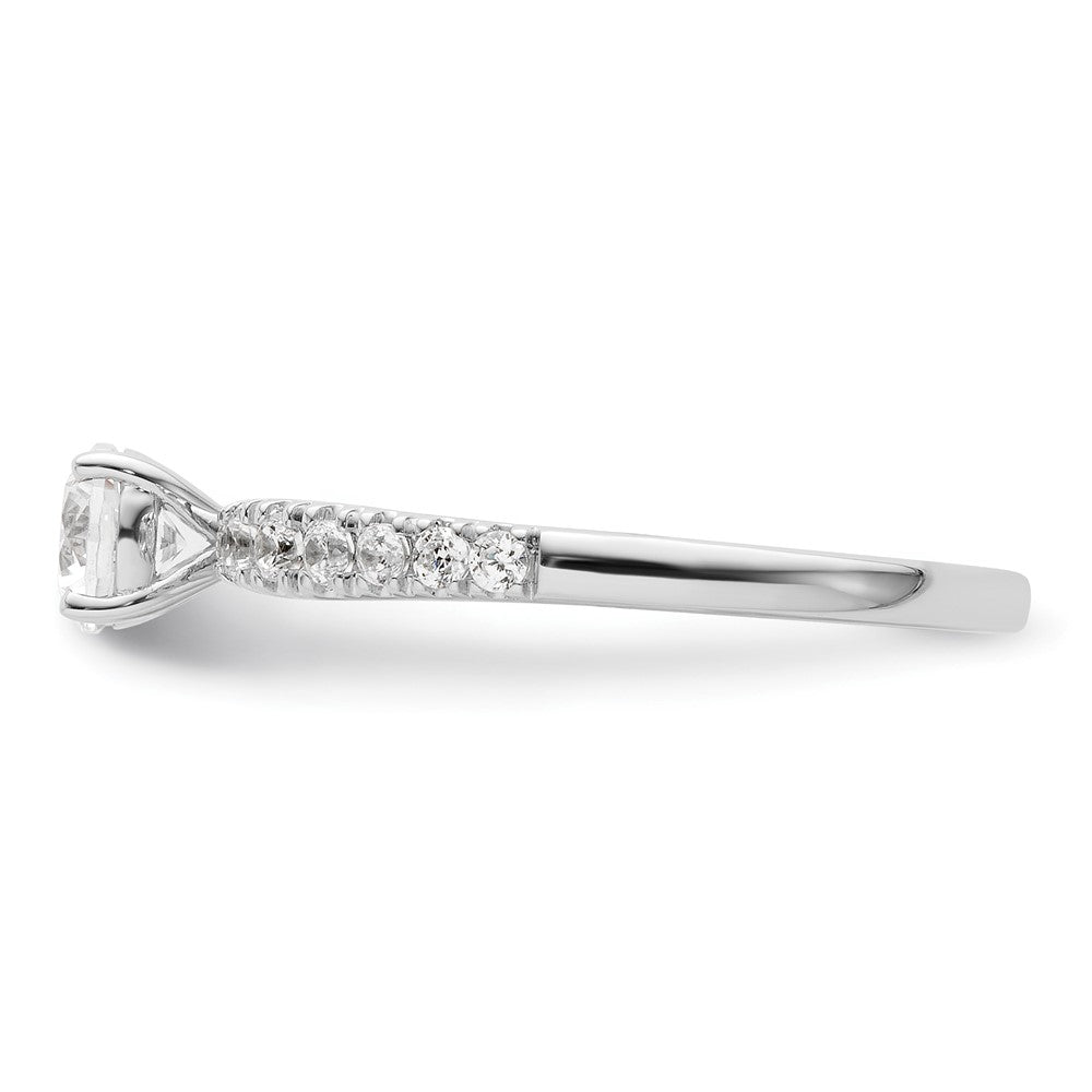 14K White Gold Lab Grown VS/SI FGH Dia Two Promises Complete Eng Ring