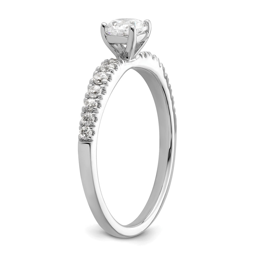 14K White Gold Lab Grown VS/SI FGH Dia Two Promises Complete Eng Ring