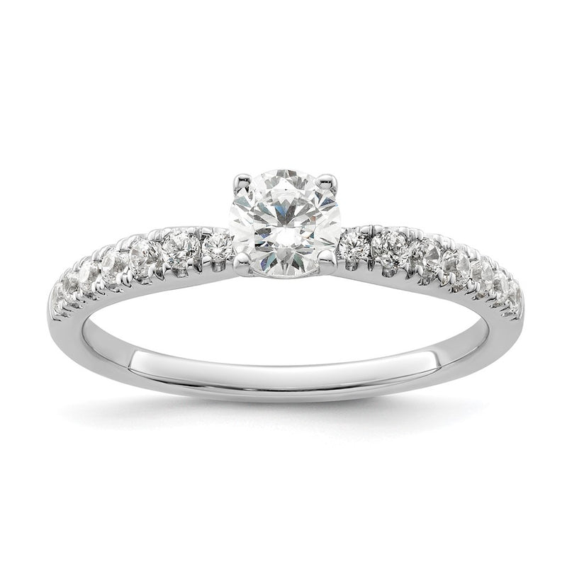 14K White Gold Lab Grown VS/SI FGH Dia Two Promises Complete Eng Ring