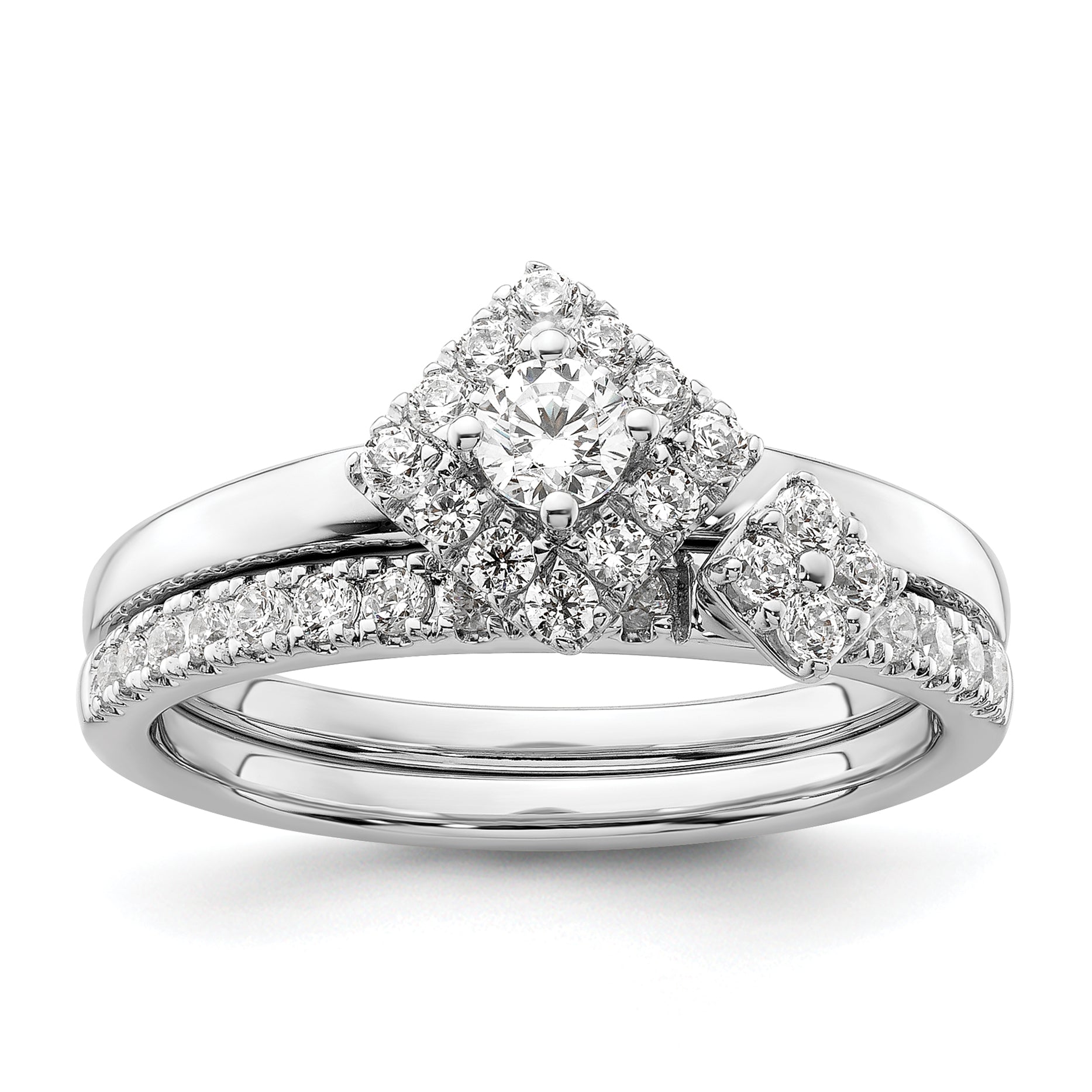Two Promises 14k White Gold 1/3 Ct. Lab Grown Diamond VS/SI+ G+ Halo Engagement Ring