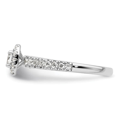 Two Promises 14k White Gold 5/8 Ct. Lab Grown Diamond VS/SI+ G+ Petite Halo Engagement Ring