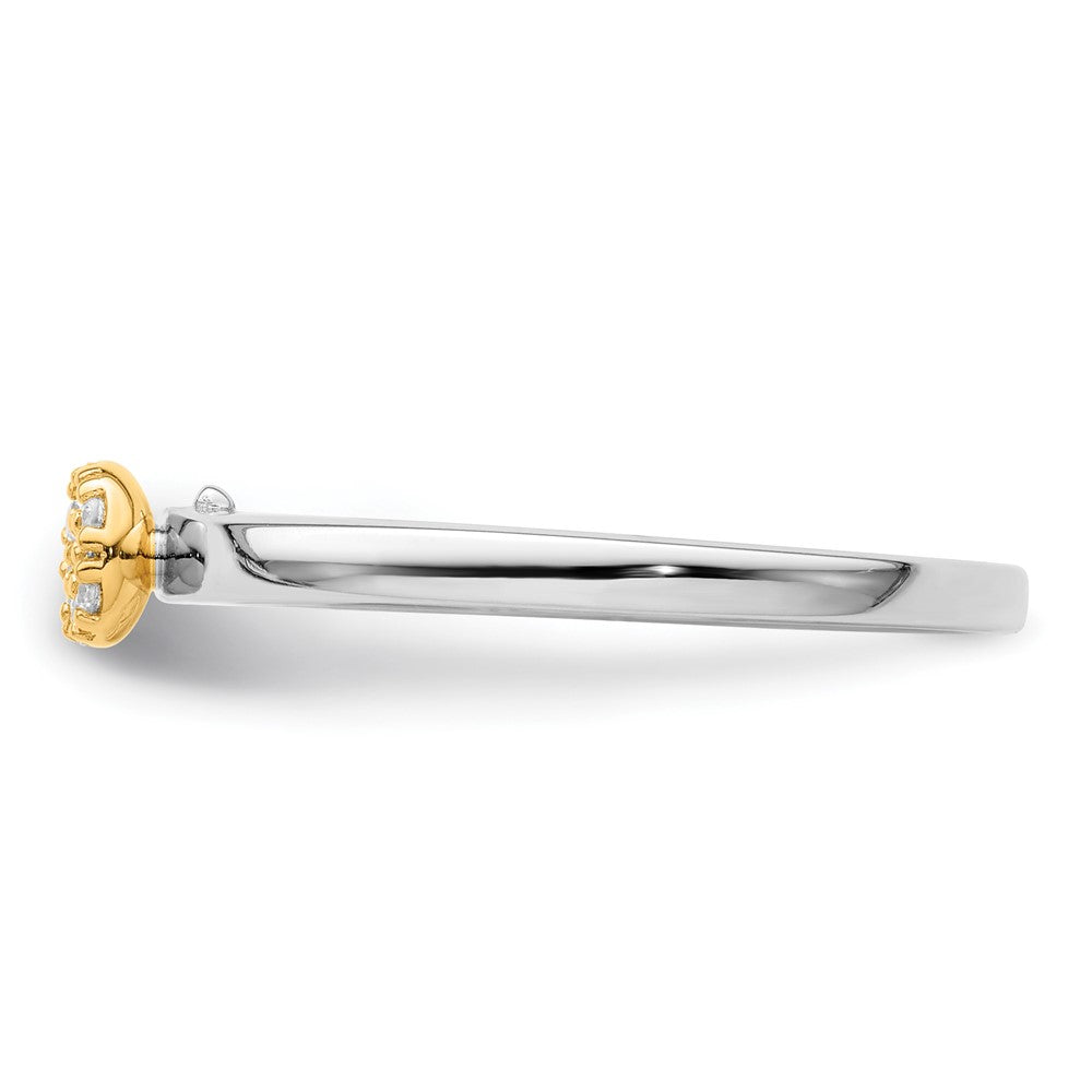 14k Two-tone Two Promises Two Tone 1/15 Ct. Lab Grown Diamond VS/SI+ G+ Promise Band Ring