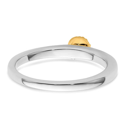 14k Two-tone Two Promises Two Tone 1/15 Ct. Lab Grown Diamond VS/SI+ G+ Promise Band Ring