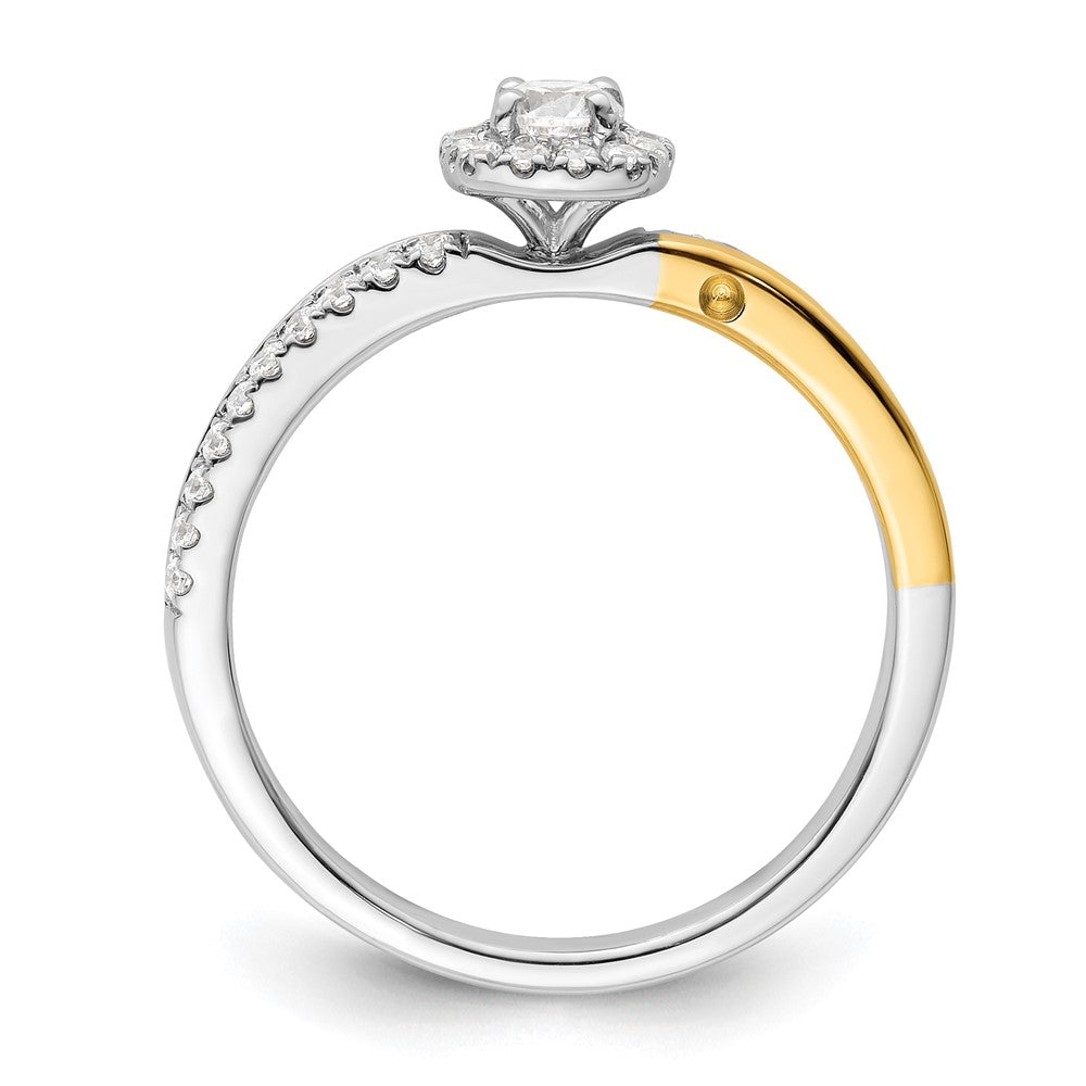 14K Two-Tone Lab Grown VS/SI+ G+ Dia Two Promises Halo Complete Eng Ring
