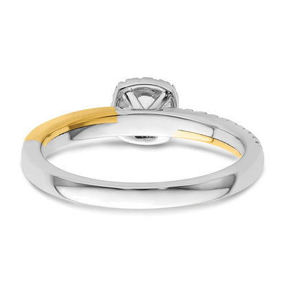 14K Two-Tone Lab Grown VS/SI+ G+ Dia Two Promises Halo Complete Eng Ring