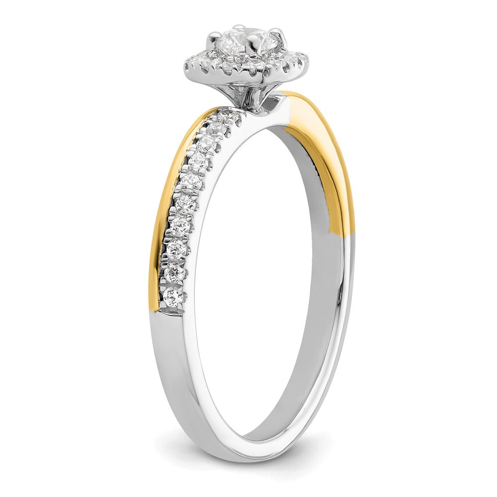 14K Two-Tone Lab Grown VS/SI+ G+ Dia Two Promises Halo Complete Eng Ring