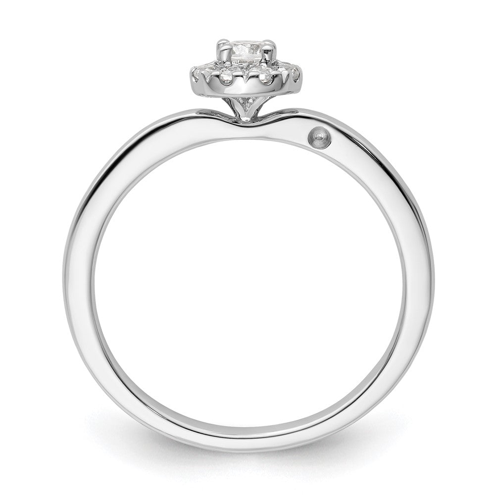 Two Promises 14k White Gold 1/3 Ct. Lab Grown Diamond VS/SI+ G+ Petite Halo Engagement Ring
