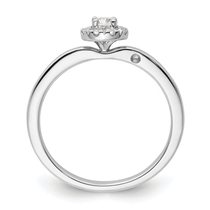 Two Promises 14k White Gold 1/3 Ct. Lab Grown Diamond VS/SI+ G+ Petite Halo Engagement Ring