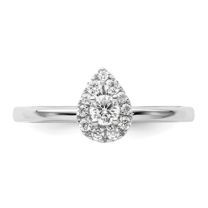 Two Promises 14k White Gold 1/3 Ct. Lab Grown Diamond VS/SI+ G+ Petite Halo Engagement Ring
