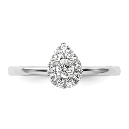 Two Promises 14k White Gold 1/3 Ct. Lab Grown Diamond VS/SI+ G+ Petite Halo Engagement Ring