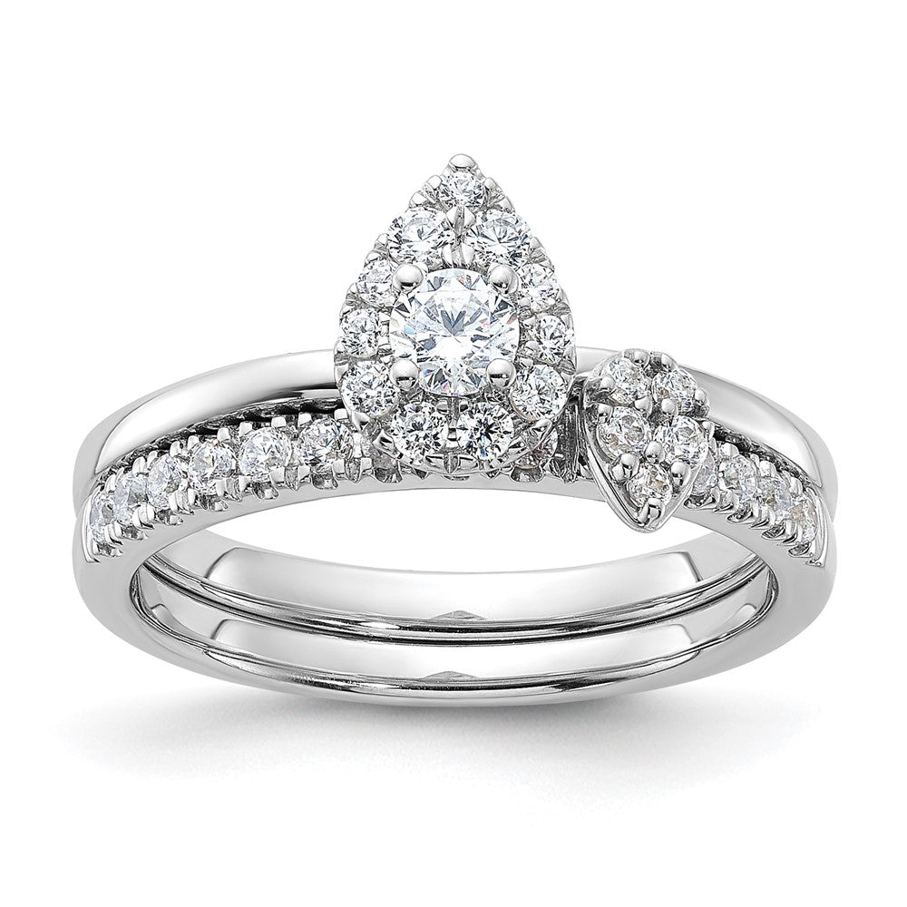 Two Promises 14k White Gold 1/3 Ct. Lab Grown Diamond VS/SI+ G+ Petite Halo Engagement Ring