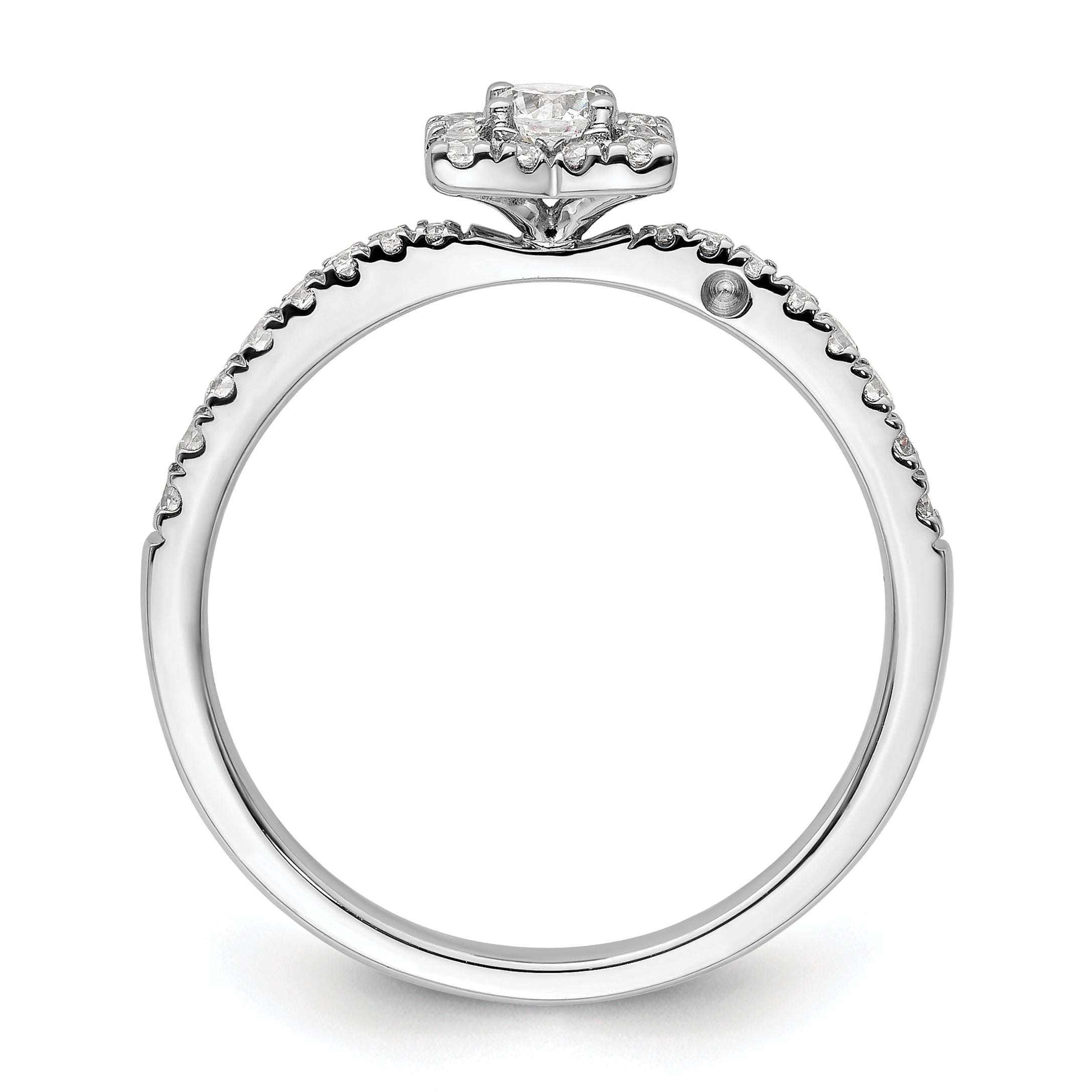 Two Promises 14k White Gold 3/8 Ct. Lab Grown Diamond VS/SI+ G+ Halo Engagement Ring