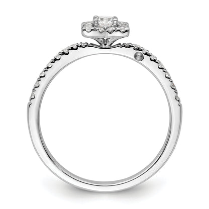 Two Promises 14k White Gold 3/8 Ct. Lab Grown Diamond VS/SI+ G+ Halo Engagement Ring