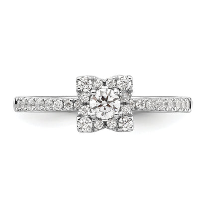 Two Promises 14k White Gold 3/8 Ct. Lab Grown Diamond VS/SI+ G+ Halo Engagement Ring