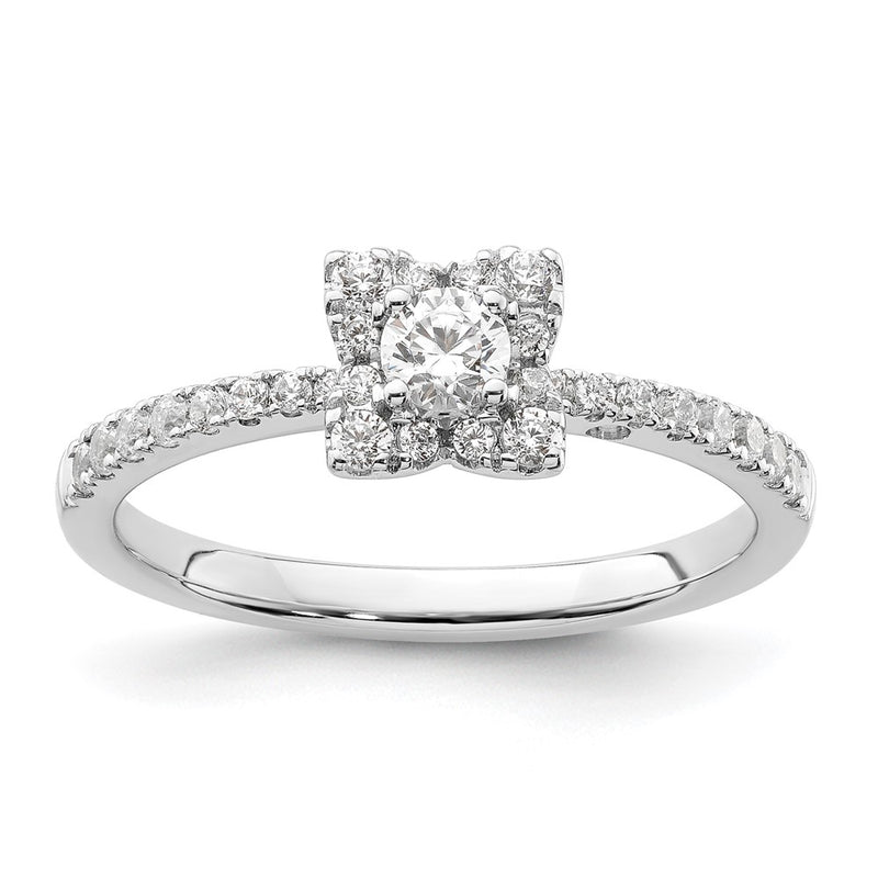 Two Promises 14k White Gold 3/8 Ct. Lab Grown Diamond VS/SI+ G+ Halo Engagement Ring