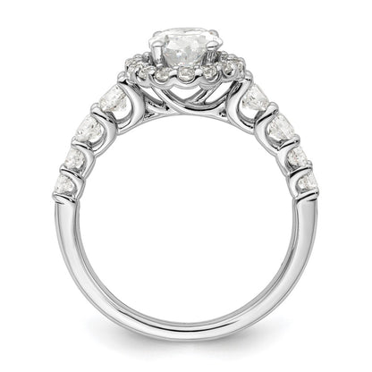 14k White Gold 7/8 Ct. Lab Grown Diamond VS/SI+ G+ 1 Ct. Center Oval Semi Mount Engagement Ring